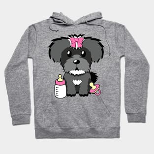 Cute schnauzer is a baby - girl Hoodie